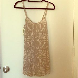 Silk beige abstract dress - new with tags!